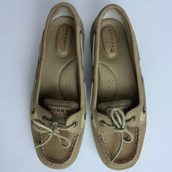 Sperry Top Sider Women Sz 7m Classic Angelfish Boat Shoe Oat Tan Leather 9102047 - Picture 6 of 8
